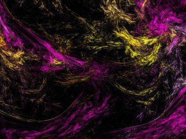 Siyah Renk Üzerine Bir Dijital Fraktal Resmi