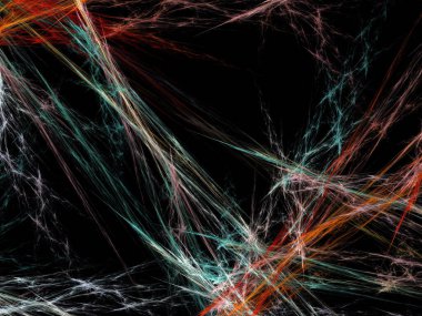 Siyah Renk Üzerine Bir Dijital Fraktal Resmi