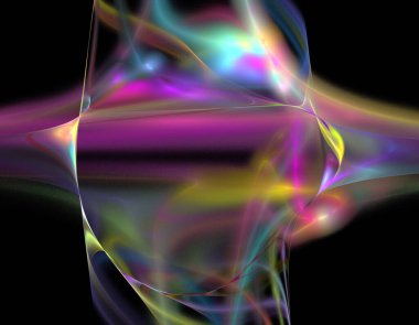 Siyah Renk Üzerine Bir Dijital Fraktal Resmi