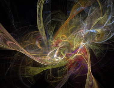 Siyah Renk Üzerine Bir Dijital Fraktal Resmi