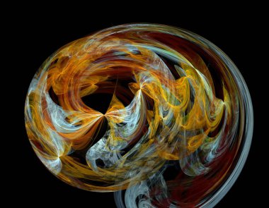 Siyah Renk Üzerine Bir Dijital Fraktal Resmi