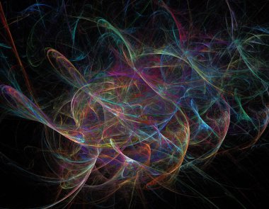 Siyah Renk Üzerine Bir Dijital Fraktal Resmi