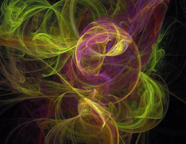 Siyah Renk Üzerine Bir Dijital Fraktal Resmi