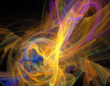 Siyah Renk Üzerine Bir Dijital Fraktal Resmi