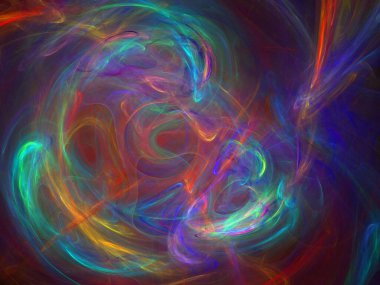 Siyah Renk Üzerine Bir Dijital Fraktal Resmi