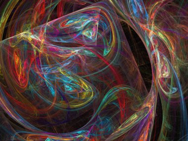 Siyah Renk Üzerine Bir Dijital Fraktal Resmi