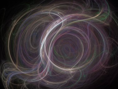 Siyah Renk Üzerine Bir Dijital Fraktal Resmi