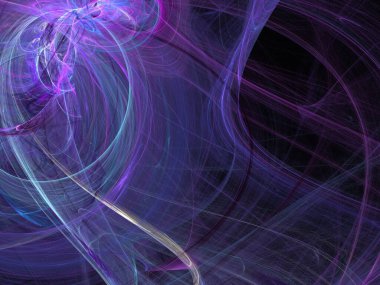 Siyah Renk Üzerine Bir Dijital Fraktal Resmi