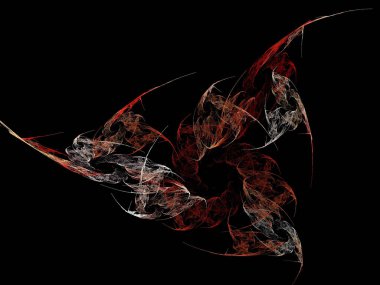 Siyah Renk Üzerine Bir Dijital Fraktal Resmi