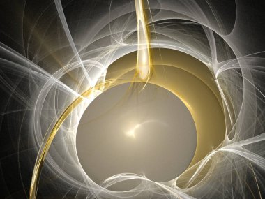 Siyah Renk Üzerine Bir Dijital Fraktal Resmi