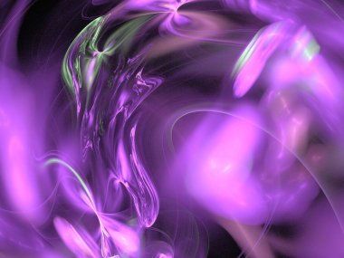 Siyah Renk Üzerine Bir Dijital Fraktal Resmi