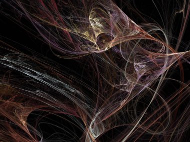 Siyah Renk Üzerine Bir Dijital Fraktal Resmi