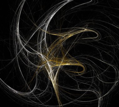 Siyah Renk Üzerine Bir Dijital Fraktal Resmi