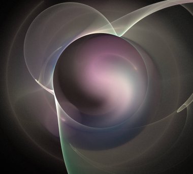 Siyah Renk Üzerine Bir Dijital Fraktal Resmi