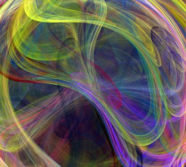 Siyah Renk Üzerine Bir Dijital Fraktal Resmi