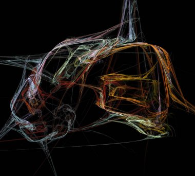 Siyah Renk Üzerine Bir Dijital Fraktal Resmi