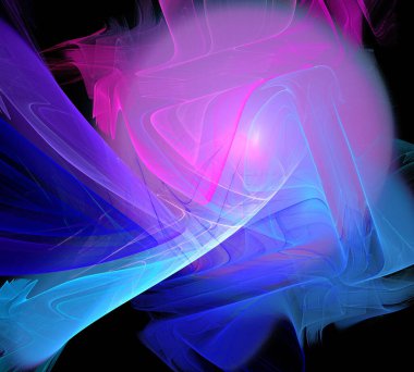 Siyah Renk Üzerine Bir Dijital Fraktal Resmi