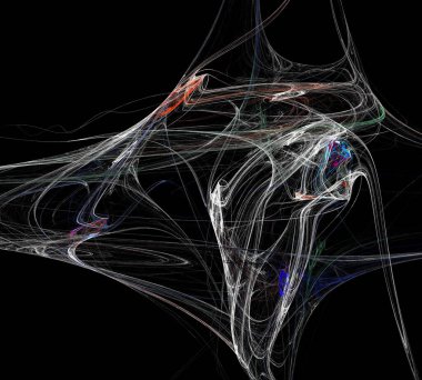 Siyah Renk Üzerine Bir Dijital Fraktal Resmi