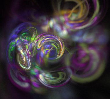 Siyah Renk Üzerine Bir Dijital Fraktal Resmi