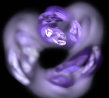 Siyah Renk Üzerine Bir Dijital Fraktal Resmi