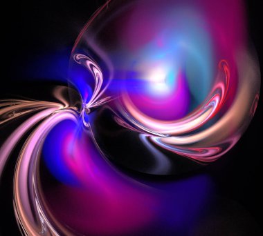 Siyah Renk Üzerine Bir Dijital Fraktal Resmi