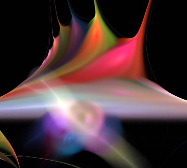 Siyah Renk Üzerine Bir Dijital Fraktal Resmi