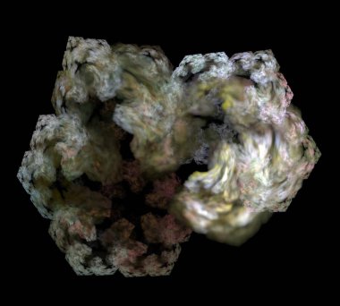 Siyah Renk Üzerine Bir Dijital Fraktal Resmi