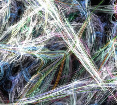 Siyah Renk Üzerine Bir Dijital Fraktal Resmi