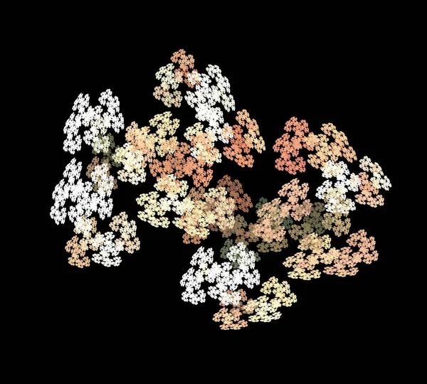 一个数字分形在黑色上的图像 — 图库照片