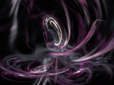 Siyah Renk Üzerine Bir Dijital Fraktal Resmi