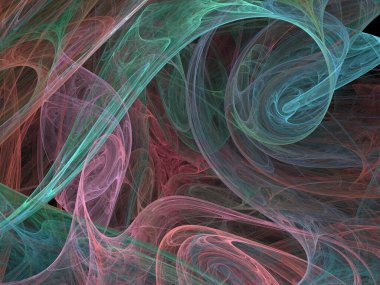 Siyah Renk Üzerine Bir Dijital Fraktal Resmi