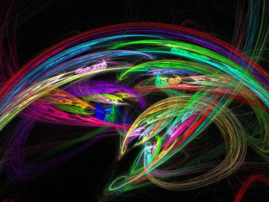 Siyah Renk Üzerine Bir Dijital Fraktal Resmi