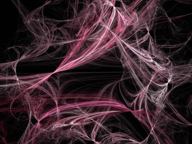 Siyah Renk Üzerine Bir Dijital Fraktal Resmi