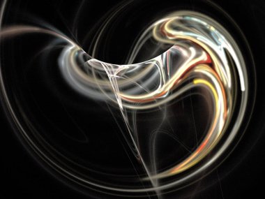 Siyah Renk Üzerine Bir Dijital Fraktal Resmi