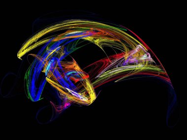 Siyah Renk Üzerine Bir Dijital Fraktal Resmi