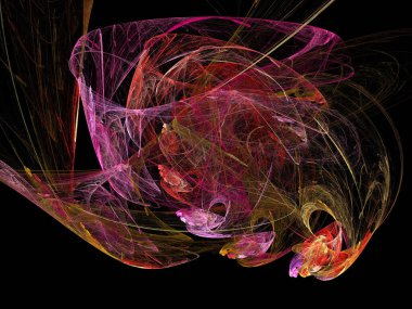 Siyah Renk Üzerine Bir Dijital Fraktal Resmi