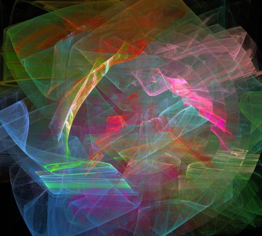 Siyah Renk Üzerine Bir Dijital Fraktal Resmi