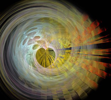 Siyah Renk Üzerine Bir Dijital Fraktal Resmi