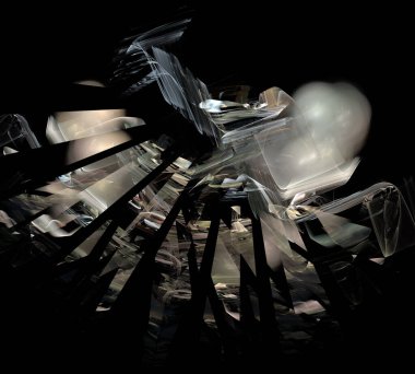 Siyah Renk Üzerine Bir Dijital Fraktal Resmi