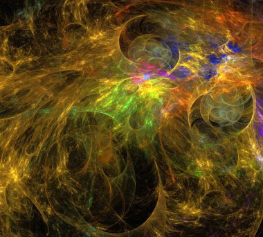 Siyah Renk Üzerine Bir Dijital Fraktal Resmi