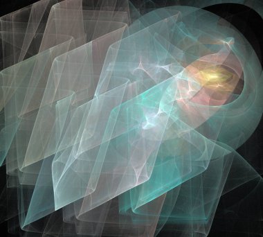 Siyah Renk Üzerine Bir Dijital Fraktal Resmi