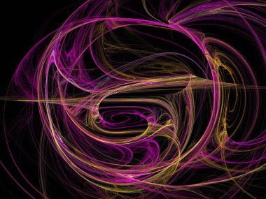 Siyah Renk Üzerine Bir Dijital Fraktal Resmi