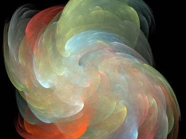 Siyah Renk Üzerine Bir Dijital Fraktal Resmi