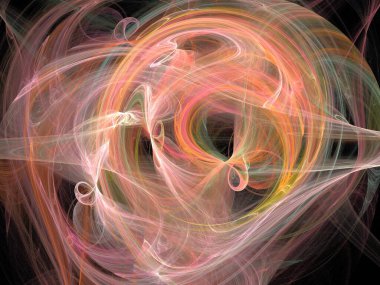 Siyah Renk Üzerine Bir Dijital Fraktal Resmi