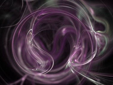 Siyah Renk Üzerine Bir Dijital Fraktal Resmi