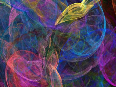 Siyah Renk Üzerine Bir Dijital Fraktal Resmi