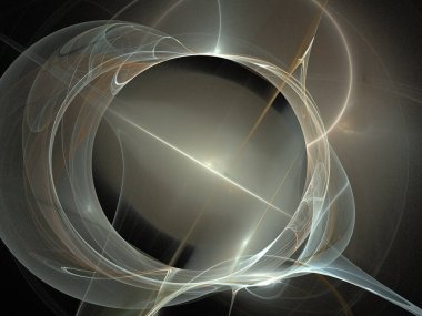 Siyah Renk Üzerine Bir Dijital Fraktal Resmi