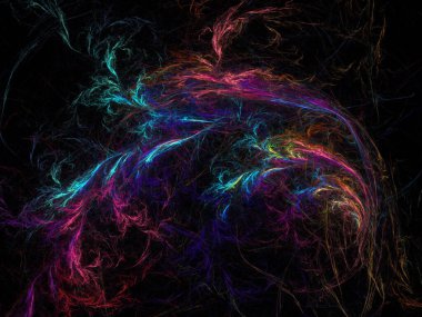 Siyah Renk Üzerine Bir Dijital Fraktal Resmi