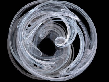 Siyah Renk Üzerine Bir Dijital Fraktal Resmi