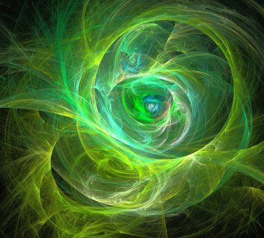 Siyah Renk Üzerine Bir Dijital Fraktal Resmi